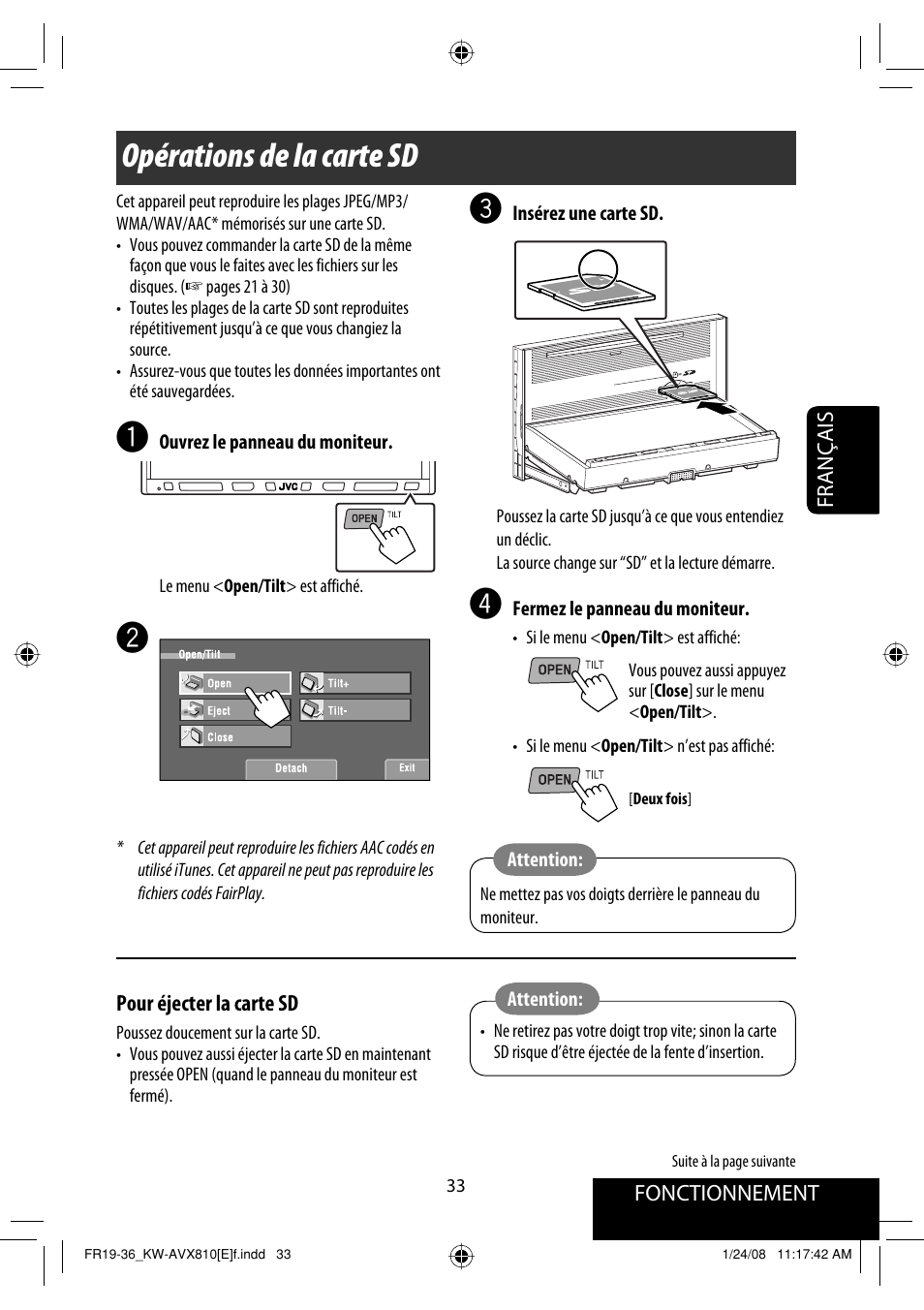Opérations de la carte sd | JVC KW-AVX810 User Manual | Page 197 / 331