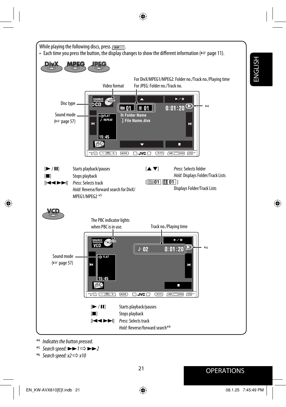 Operations, English | JVC KW-AVX810 User Manual | Page 21 / 331