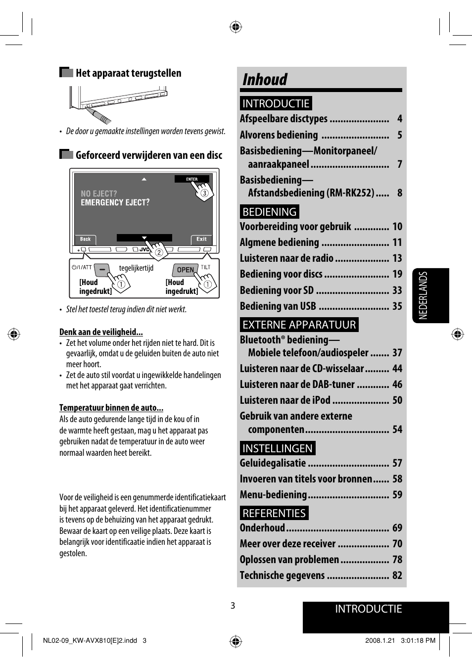Inhoud | JVC KW-AVX810 User Manual | Page 249 / 331