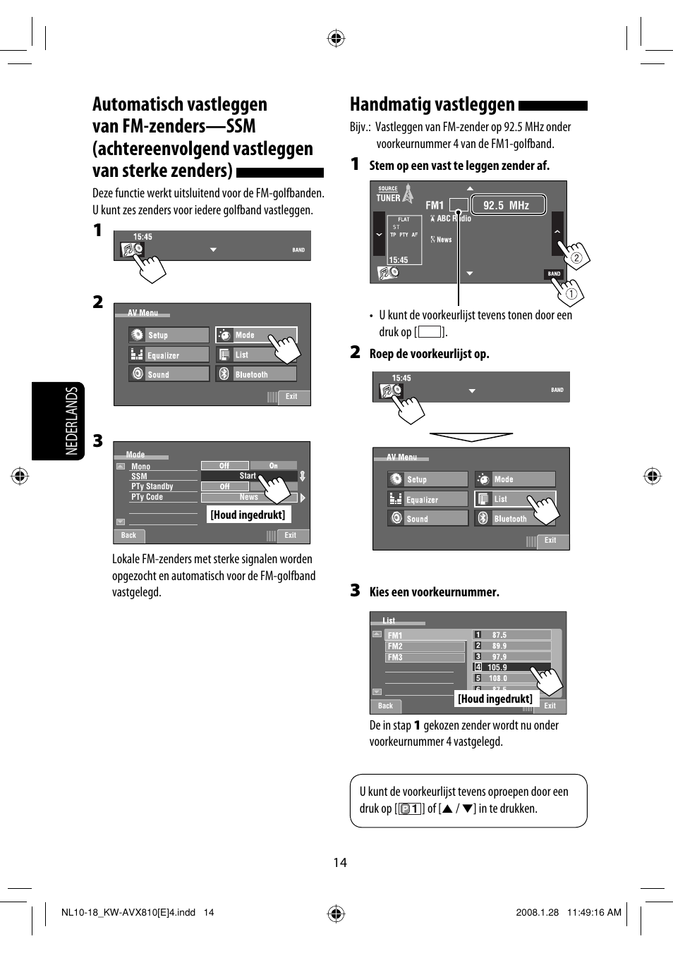 Handmatig vastleggen, Nederlands | JVC KW-AVX810 User Manual | Page 260 / 331