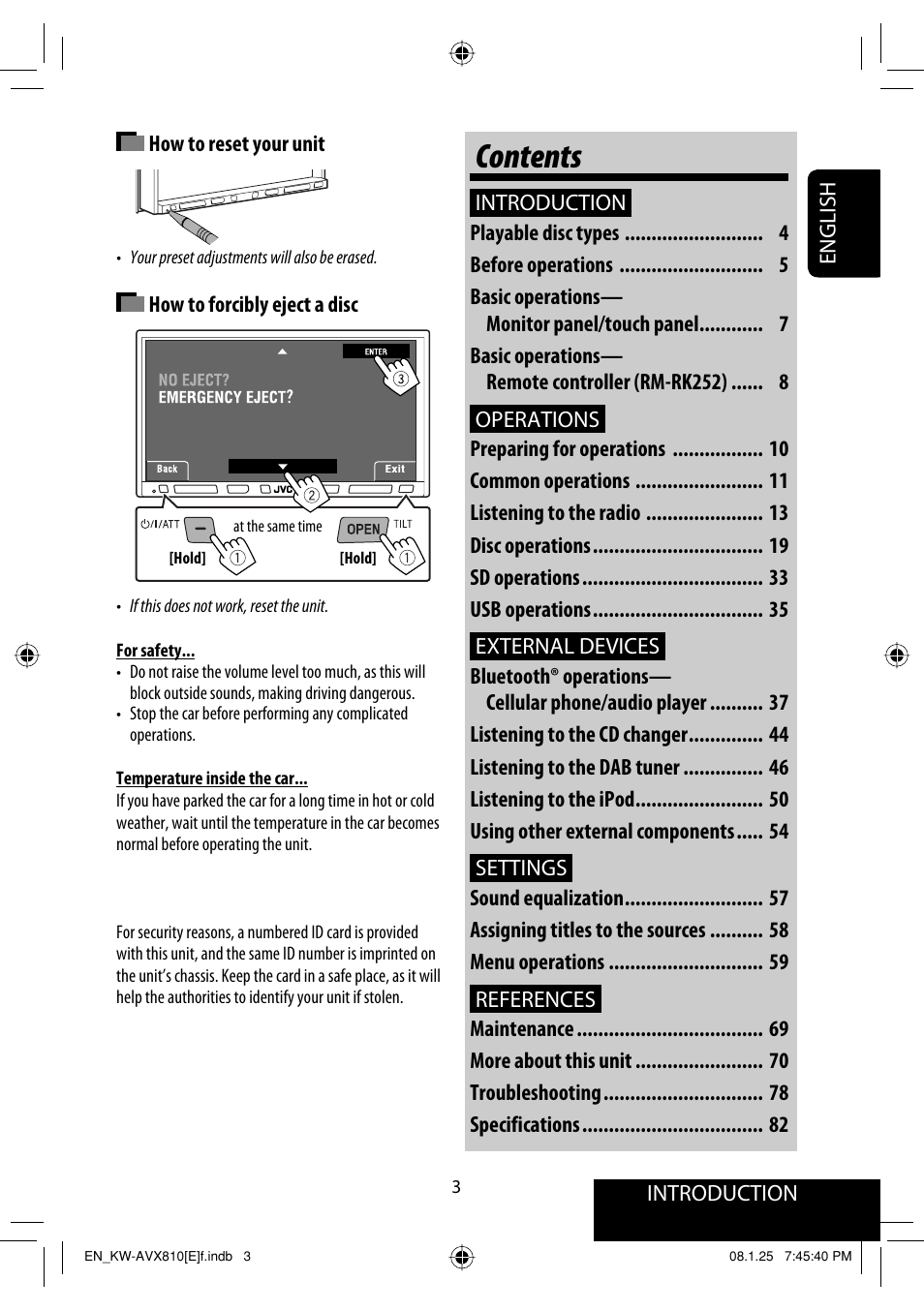 JVC KW-AVX810 User Manual | Page 3 / 331