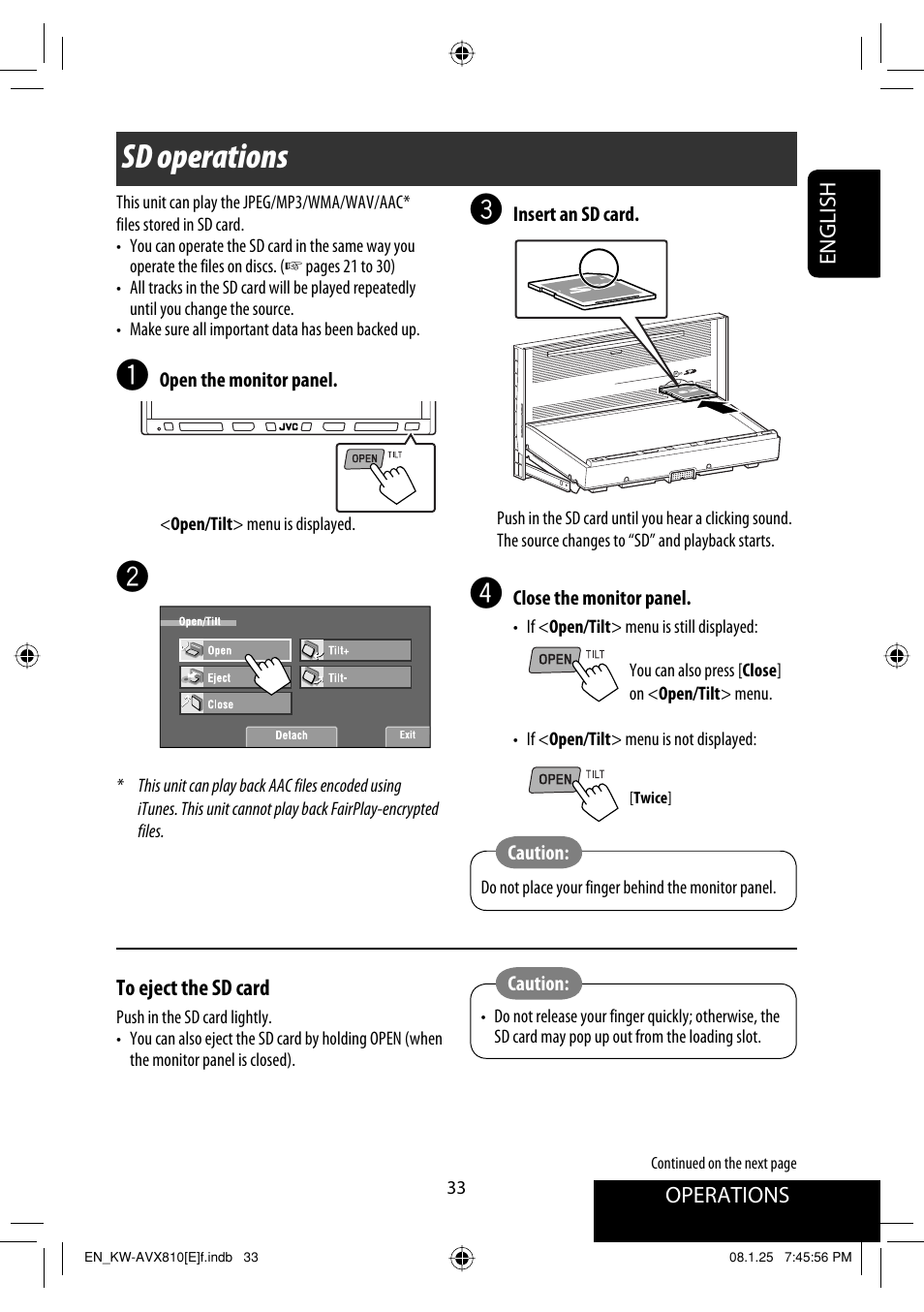 Sd operations | JVC KW-AVX810 User Manual | Page 33 / 331