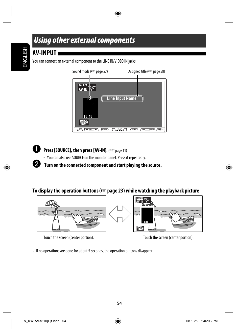 Using other external components, Av-input | JVC KW-AVX810 User Manual | Page 54 / 331