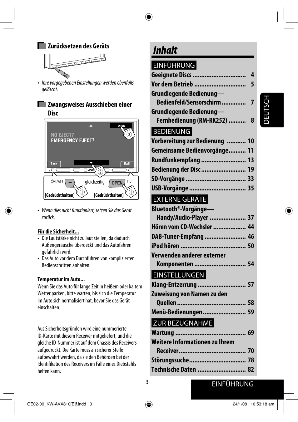 Inhalt | JVC KW-AVX810 User Manual | Page 85 / 331
