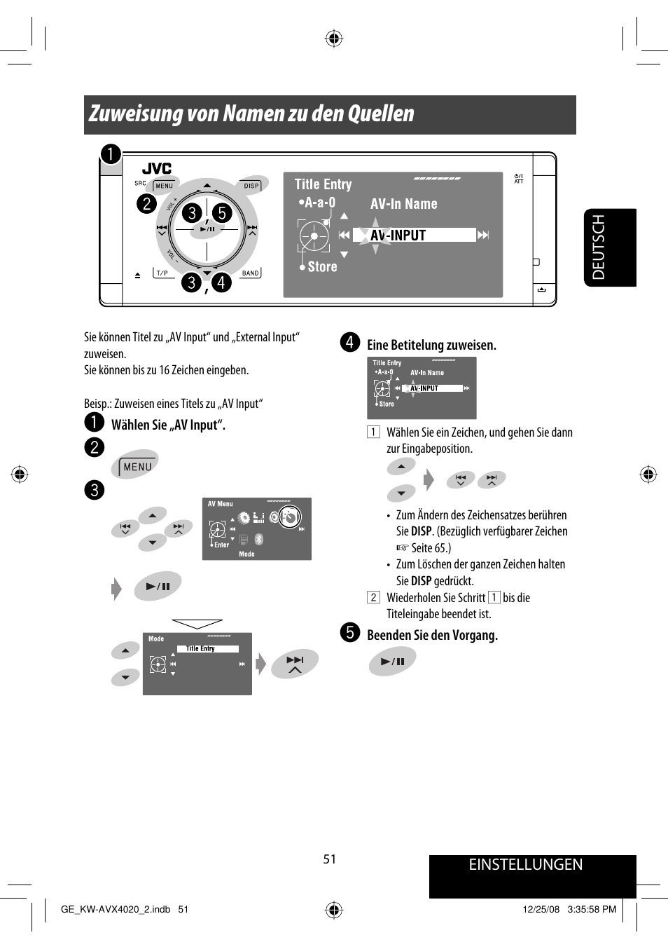 Zuweisung von namen zu den quellen | JVC KD-AVX40 User Manual | Page 125 / 292