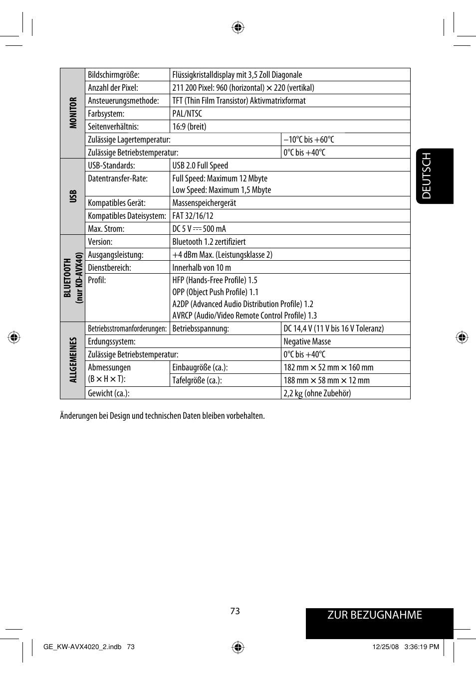 Zur bezugnahme deutsch | JVC KD-AVX40 User Manual | Page 147 / 292