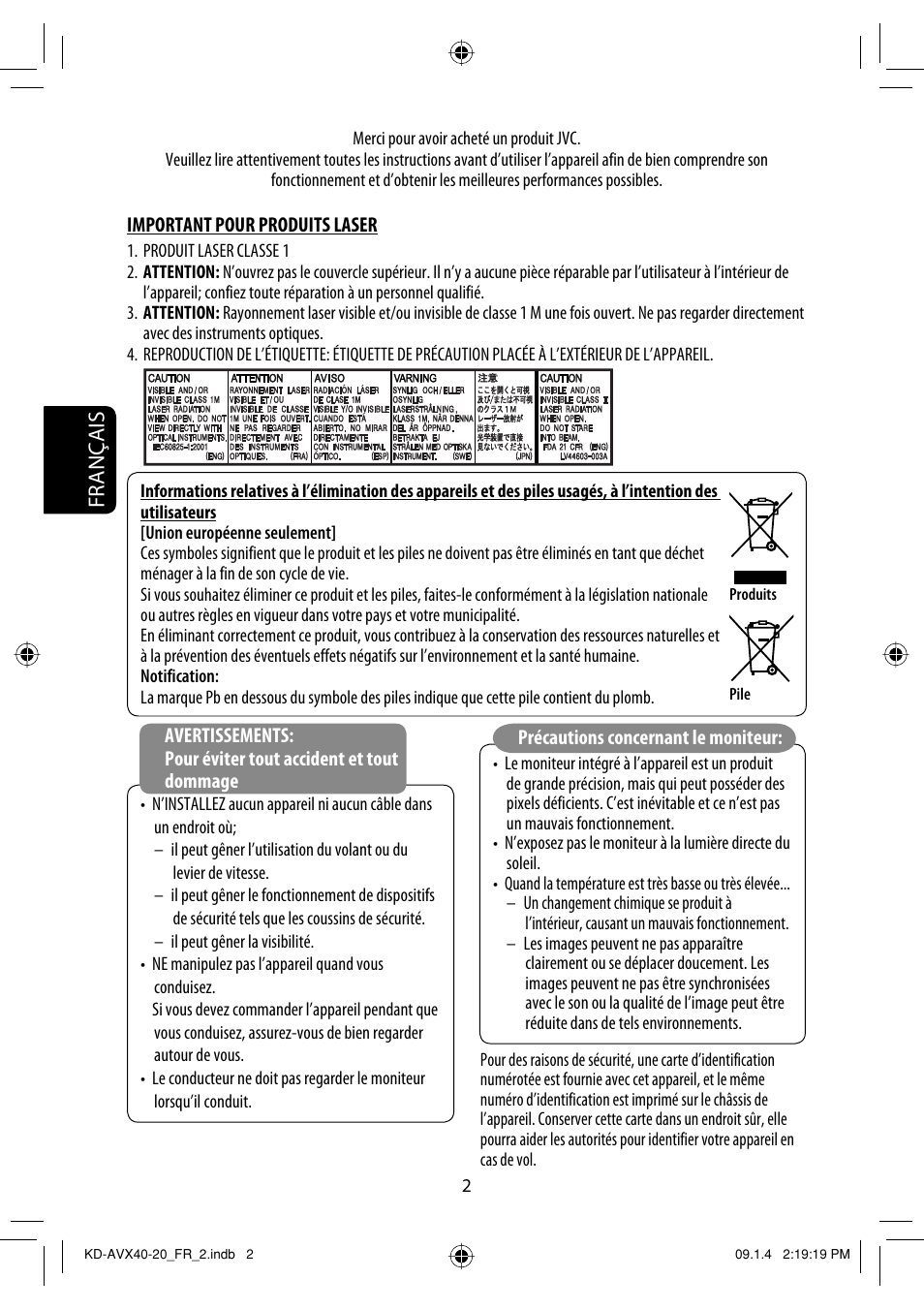 Français | JVC KD-AVX40 User Manual | Page 148 / 292