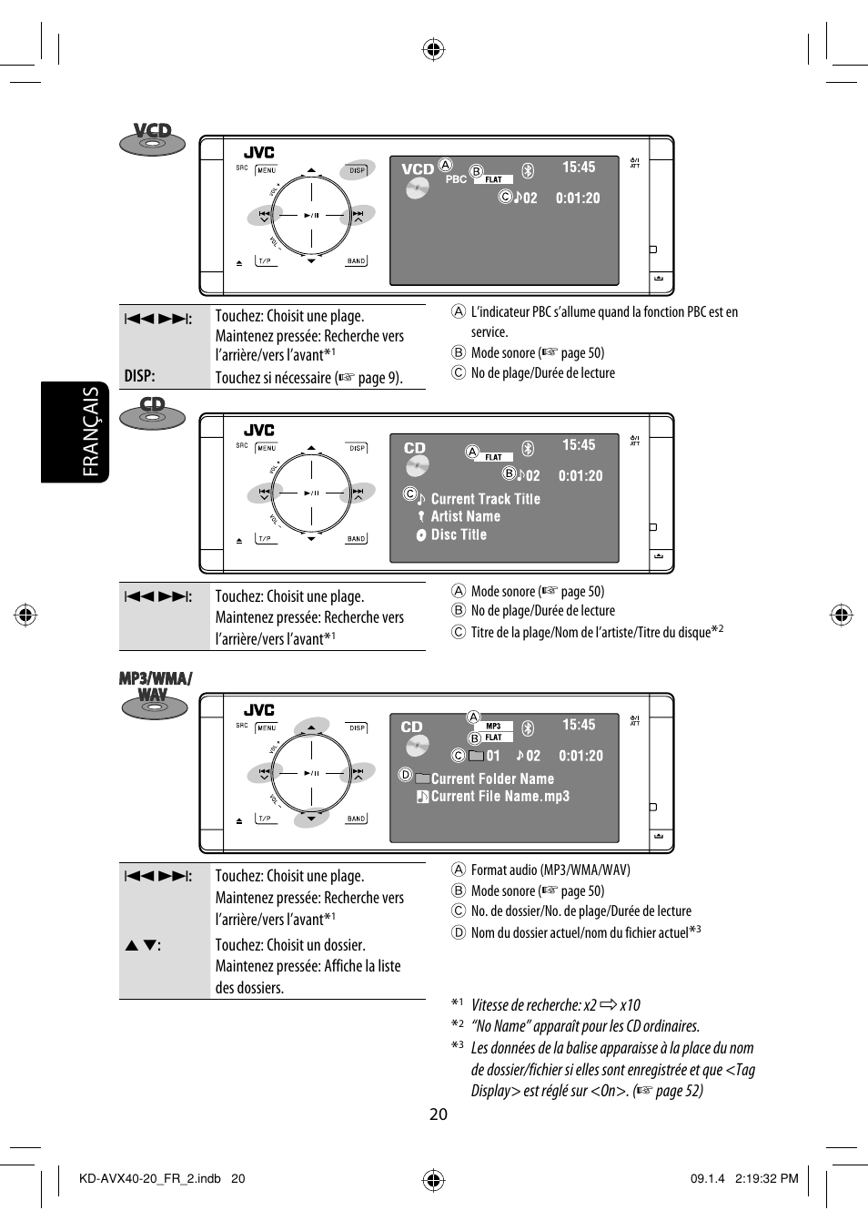 Français | JVC KD-AVX40 User Manual | Page 166 / 292