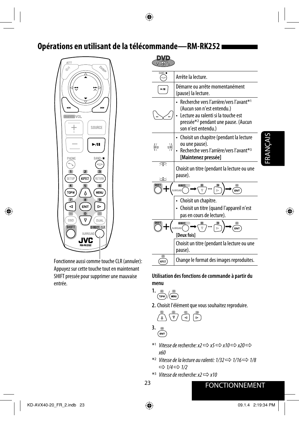 Fonctionnement, Français | JVC KD-AVX40 User Manual | Page 169 / 292