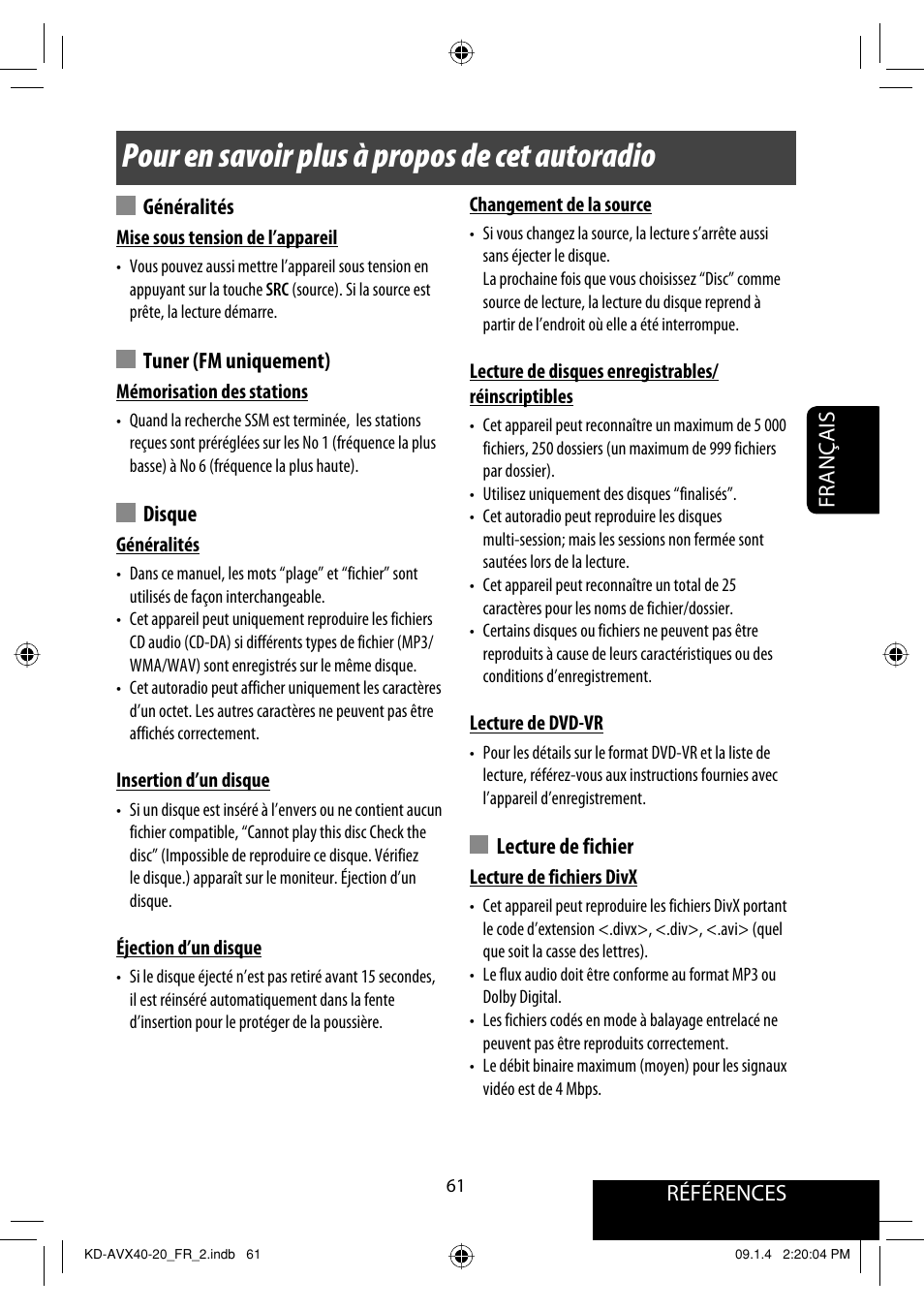 Pour en savoir plus à propos de cet autoradio | JVC KD-AVX40 User Manual | Page 207 / 292