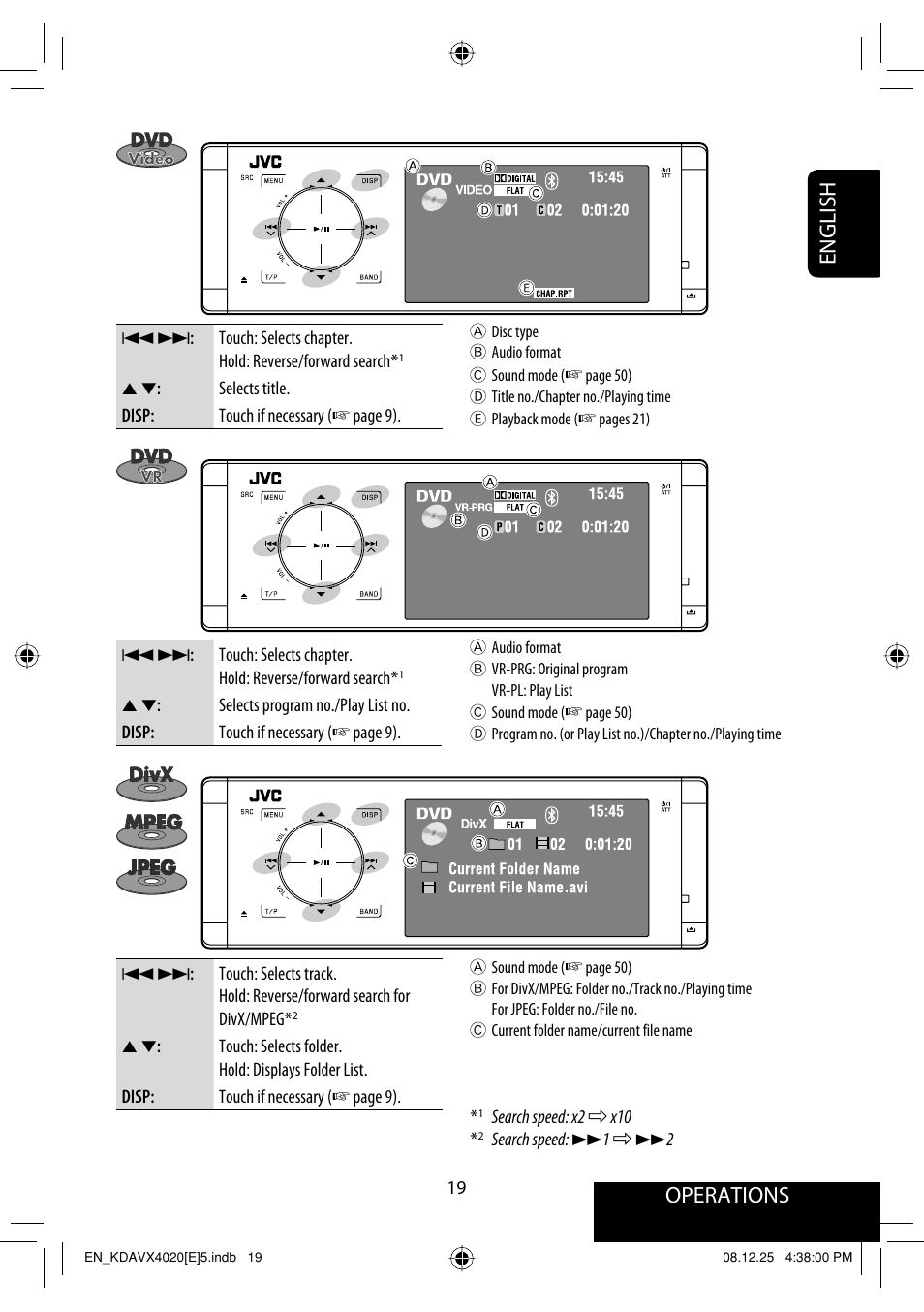 Operations, English | JVC KD-AVX40 User Manual | Page 21 / 292