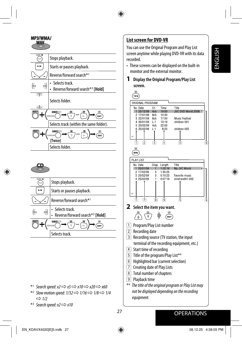Operations, English | JVC KD-AVX40 User Manual | Page 29 / 292