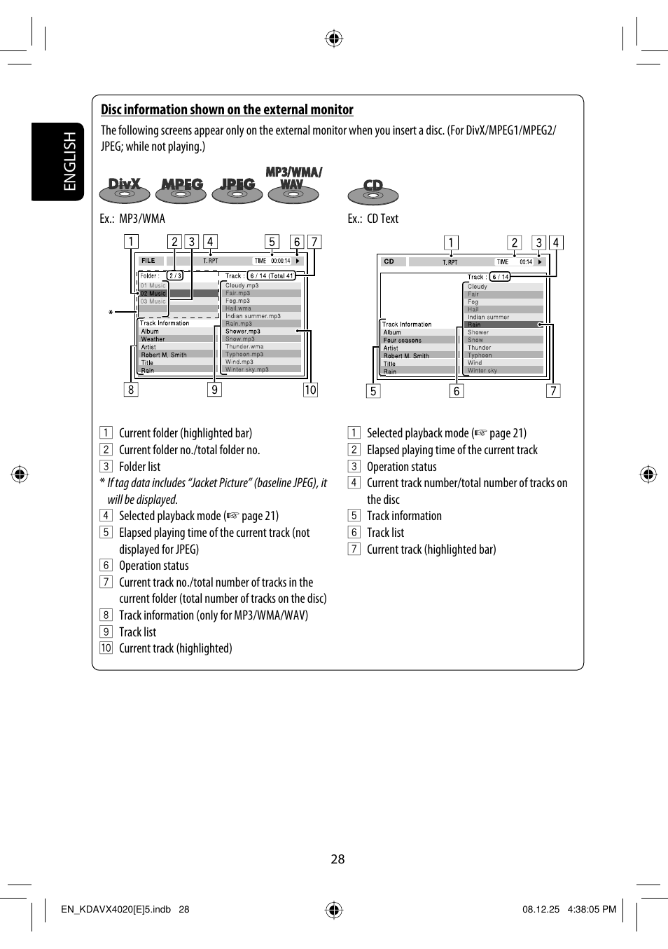 English | JVC KD-AVX40 User Manual | Page 30 / 292