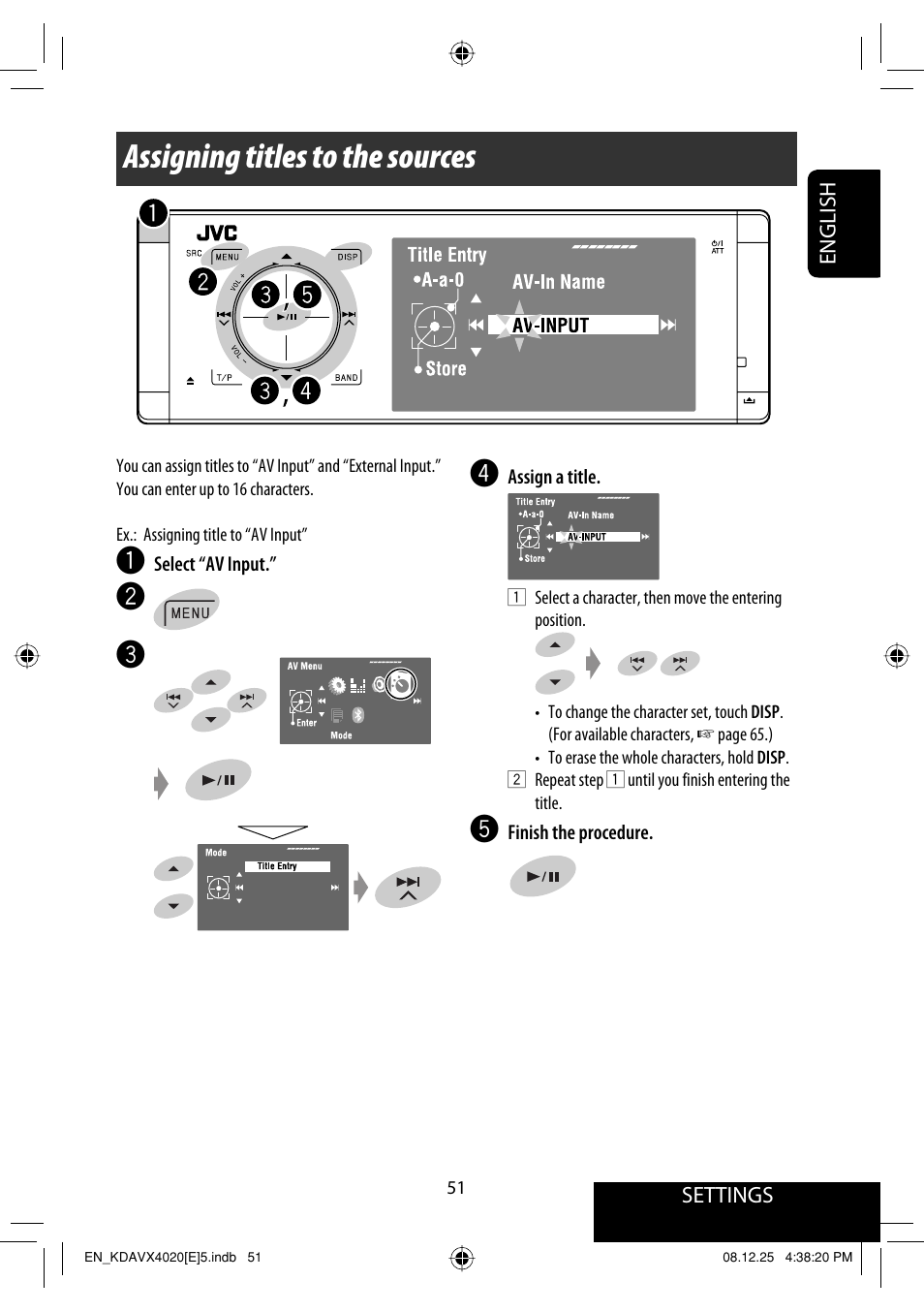 Assigning titles to the sources | JVC KD-AVX40 User Manual | Page 53 / 292