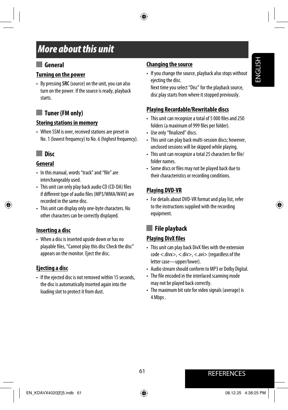 More about this unit | JVC KD-AVX40 User Manual | Page 63 / 292