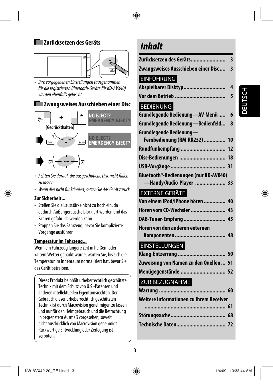 Inhalt | JVC KD-AVX40 User Manual | Page 77 / 292