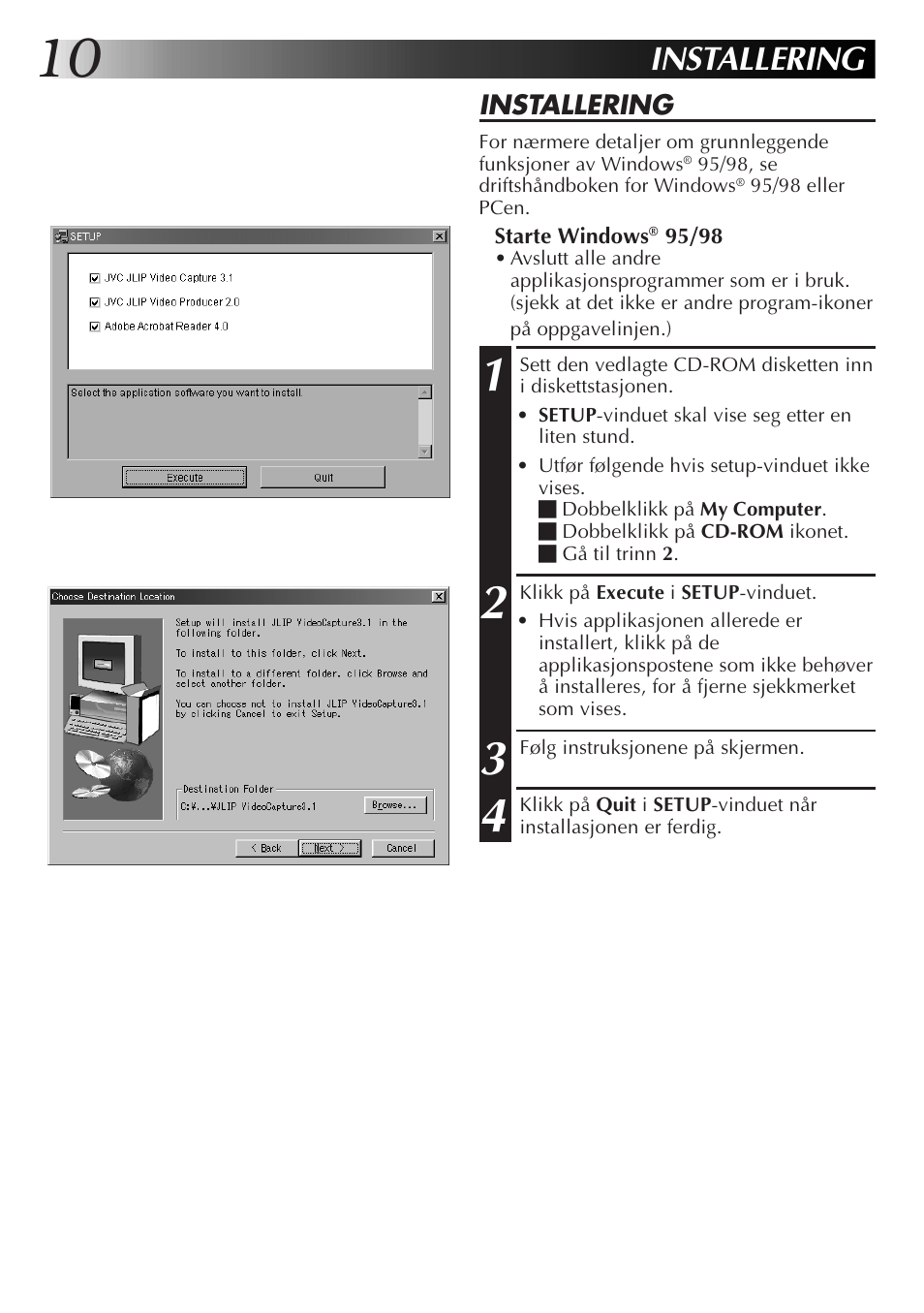 Installering | JVC GR-DVL300 User Manual | Page 100 / 124