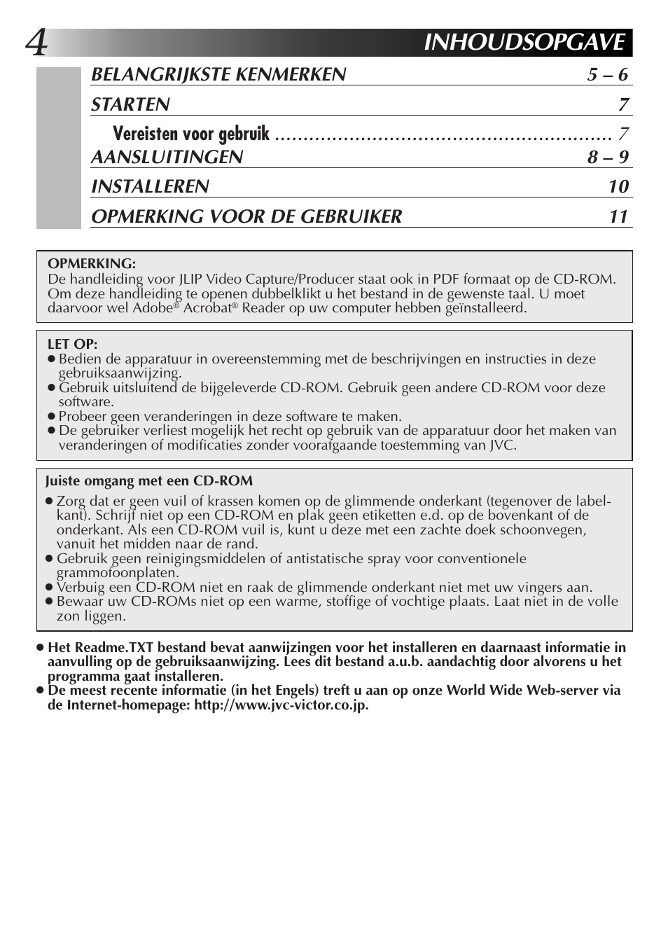 Inhoudsopgave | JVC GR-DVL300 User Manual | Page 34 / 124