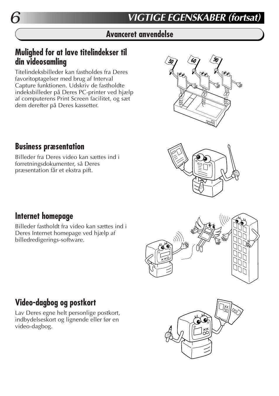 Vigtige egenskaber (fortsat) | JVC GR-DVL300 User Manual | Page 66 / 124