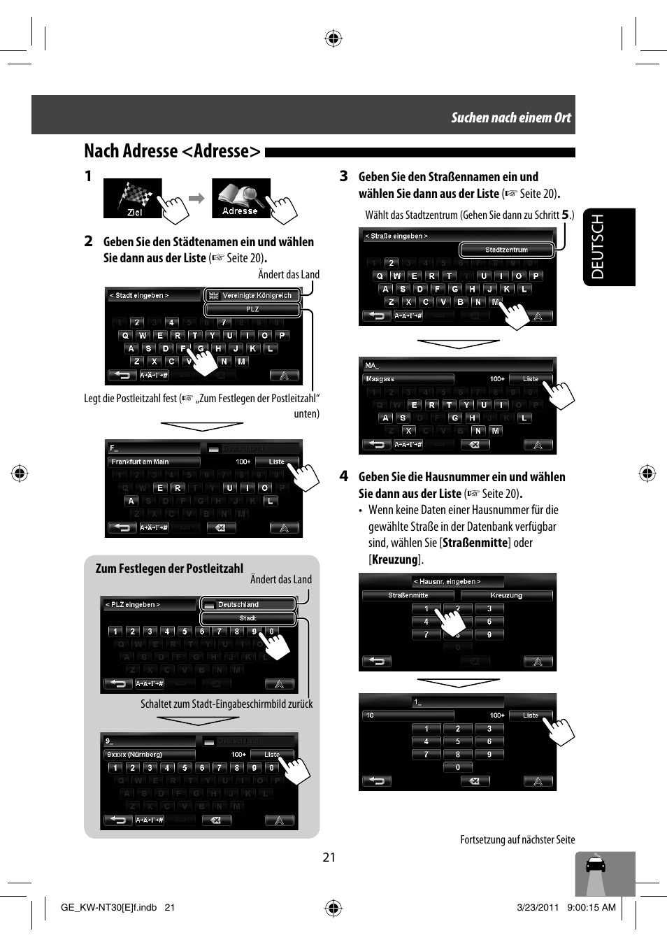 Nach adresse <adresse, Deutsch 1 | JVC KW-NT30 User Manual | Page 111 / 274