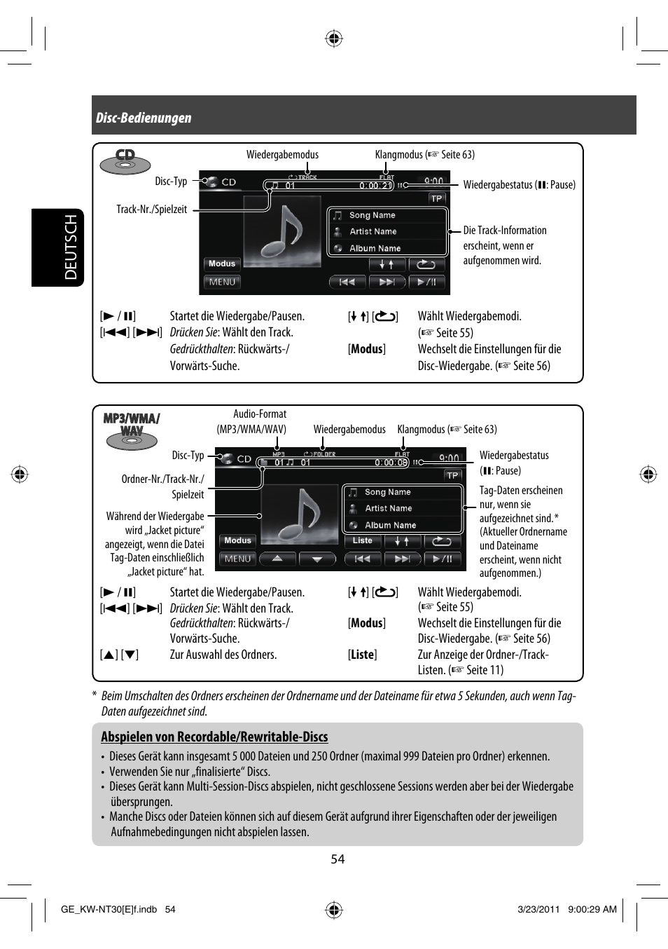 Deutsch | JVC KW-NT30 User Manual | Page 144 / 274