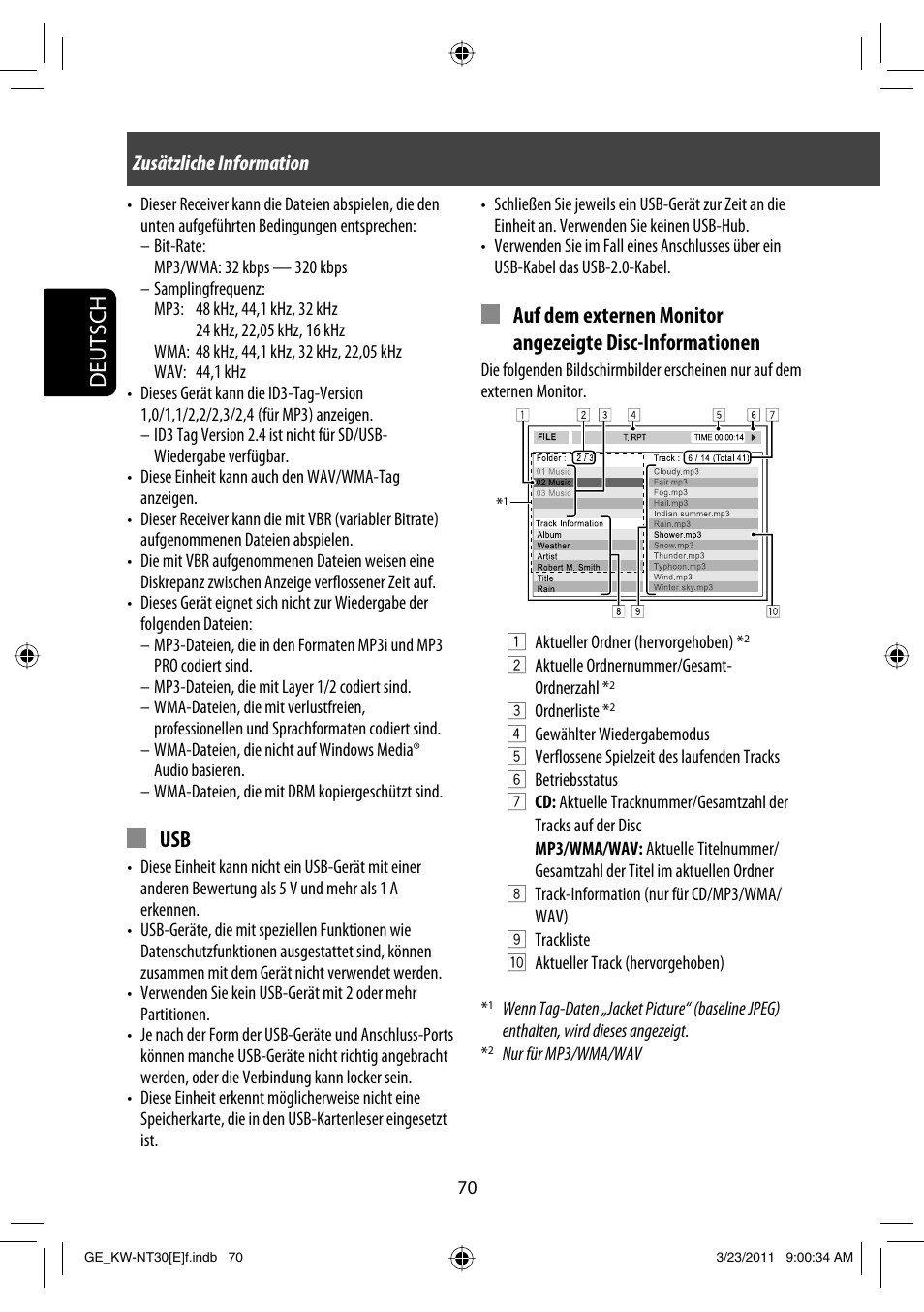 Deutsch | JVC KW-NT30 User Manual | Page 160 / 274