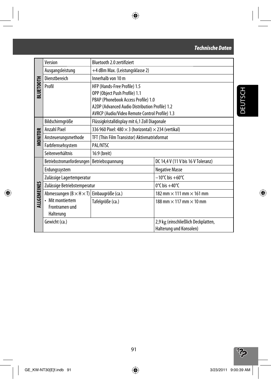 Deutsch | JVC KW-NT30 User Manual | Page 181 / 274