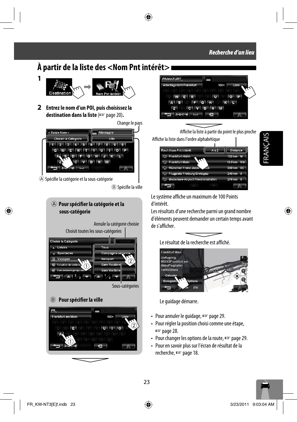 À partir de la liste des <nom pnt intérêt, Français | JVC KW-NT30 User Manual | Page 203 / 274