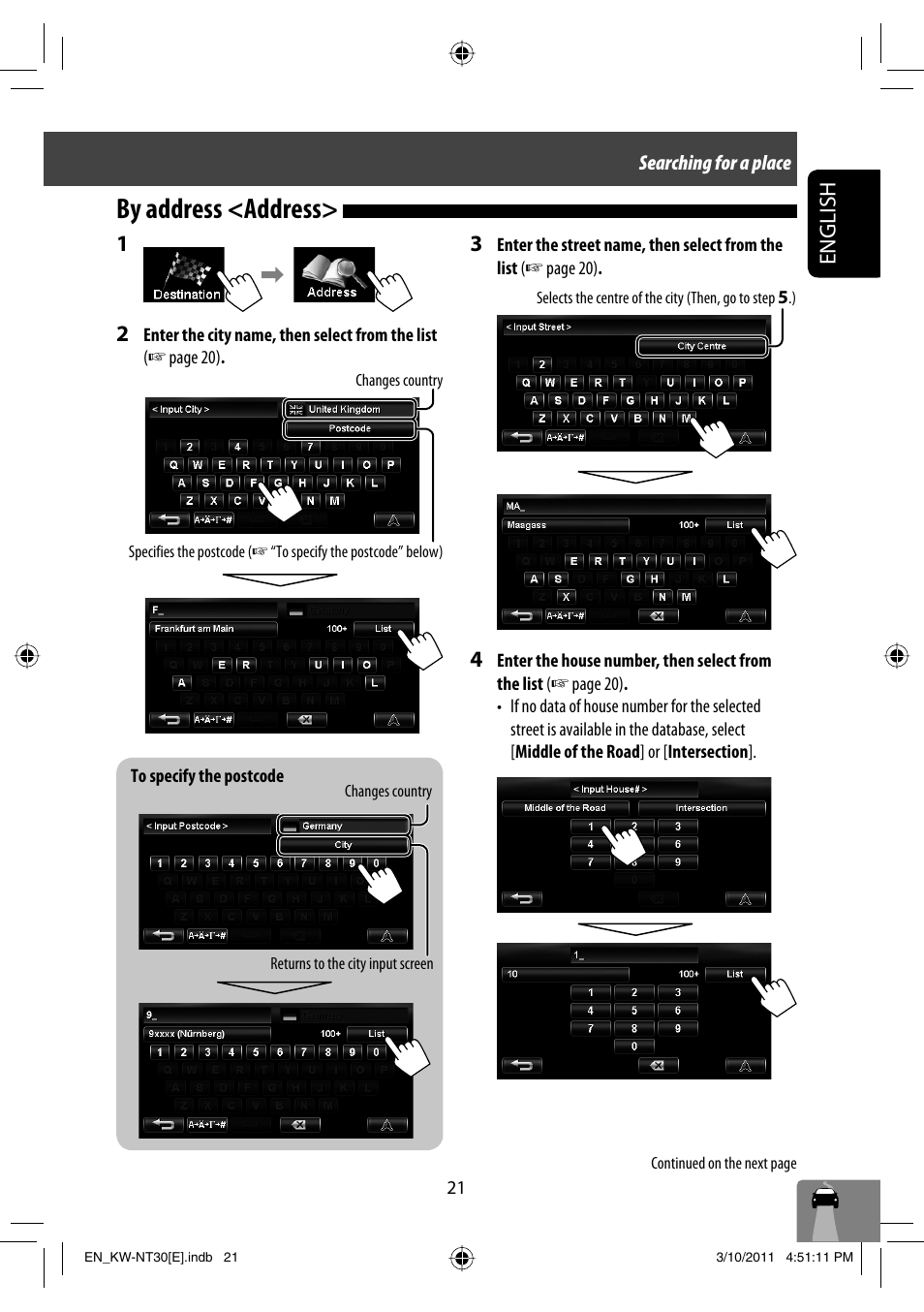 By address <address, English 1 | JVC KW-NT30 User Manual | Page 21 / 274