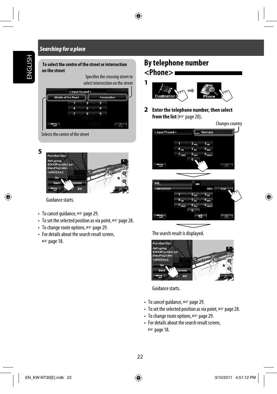 By telephone number <phone, English 5 | JVC KW-NT30 User Manual | Page 22 / 274