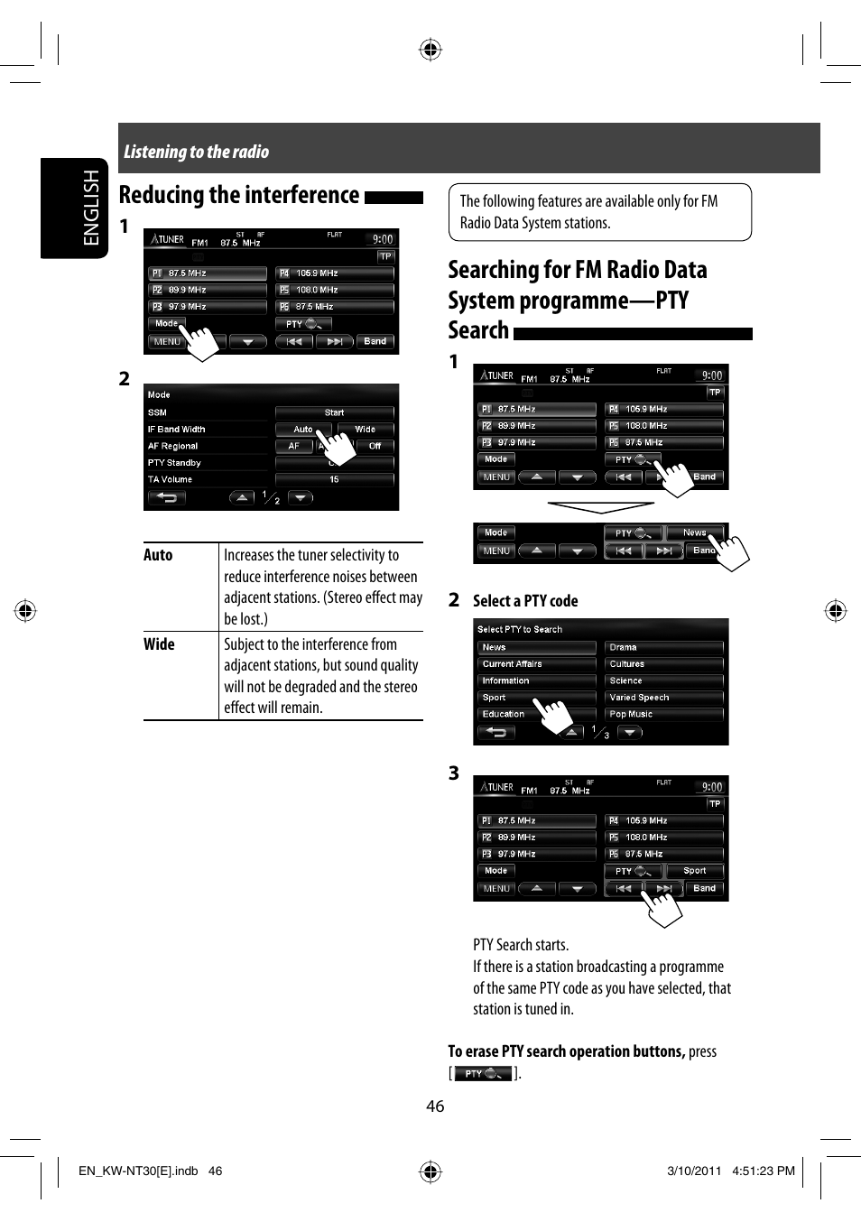 Reducing the interference | JVC KW-NT30 User Manual | Page 46 / 274