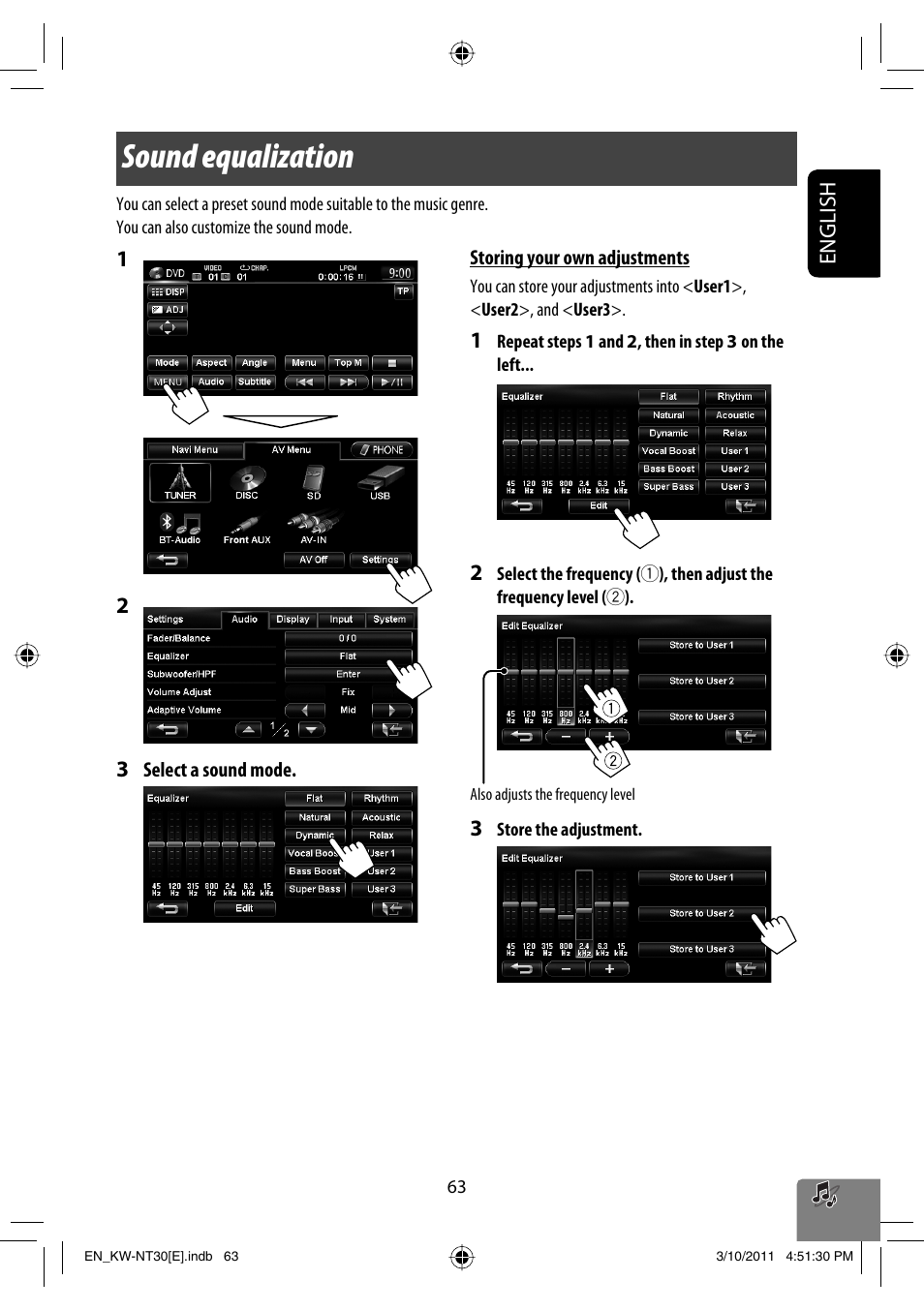 Sound equalization | JVC KW-NT30 User Manual | Page 63 / 274