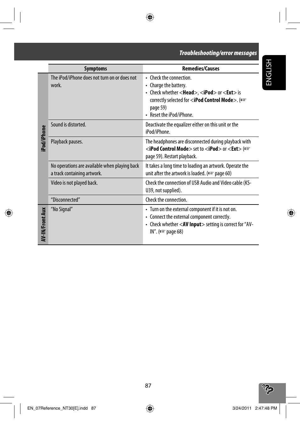 English | JVC KW-NT30 User Manual | Page 87 / 274