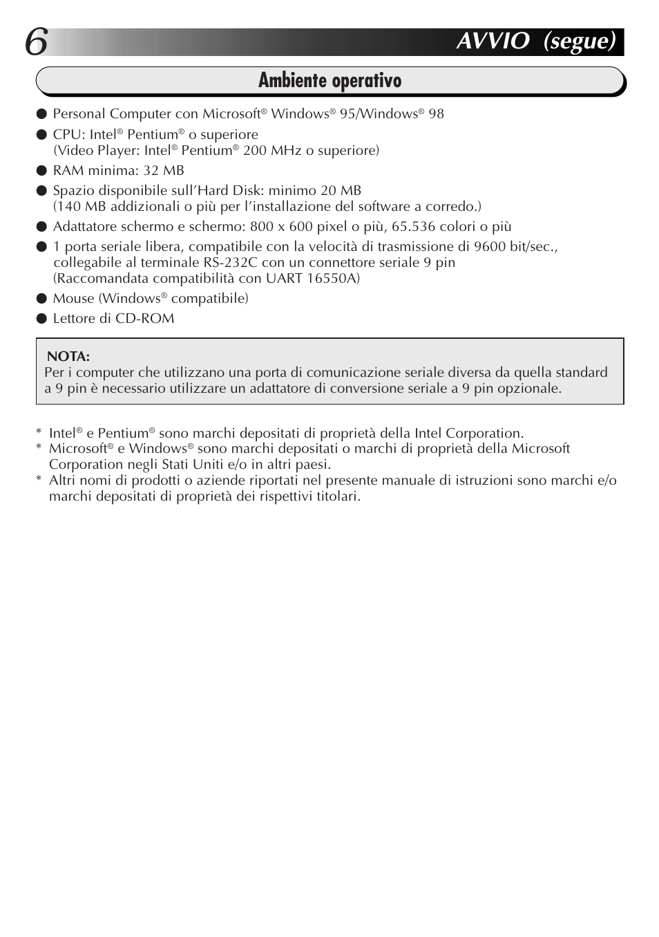 Avvio (segue), Ambiente operativo | JVC GR-DVX10 User Manual | Page 106 / 244