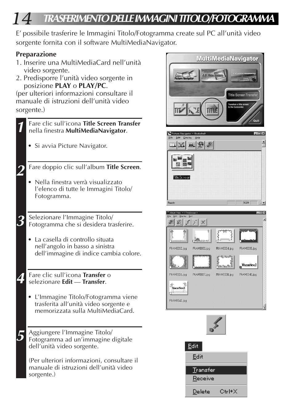 Trasferimento delle immagini titolo/fotogramma | JVC GR-DVX10 User Manual | Page 114 / 244