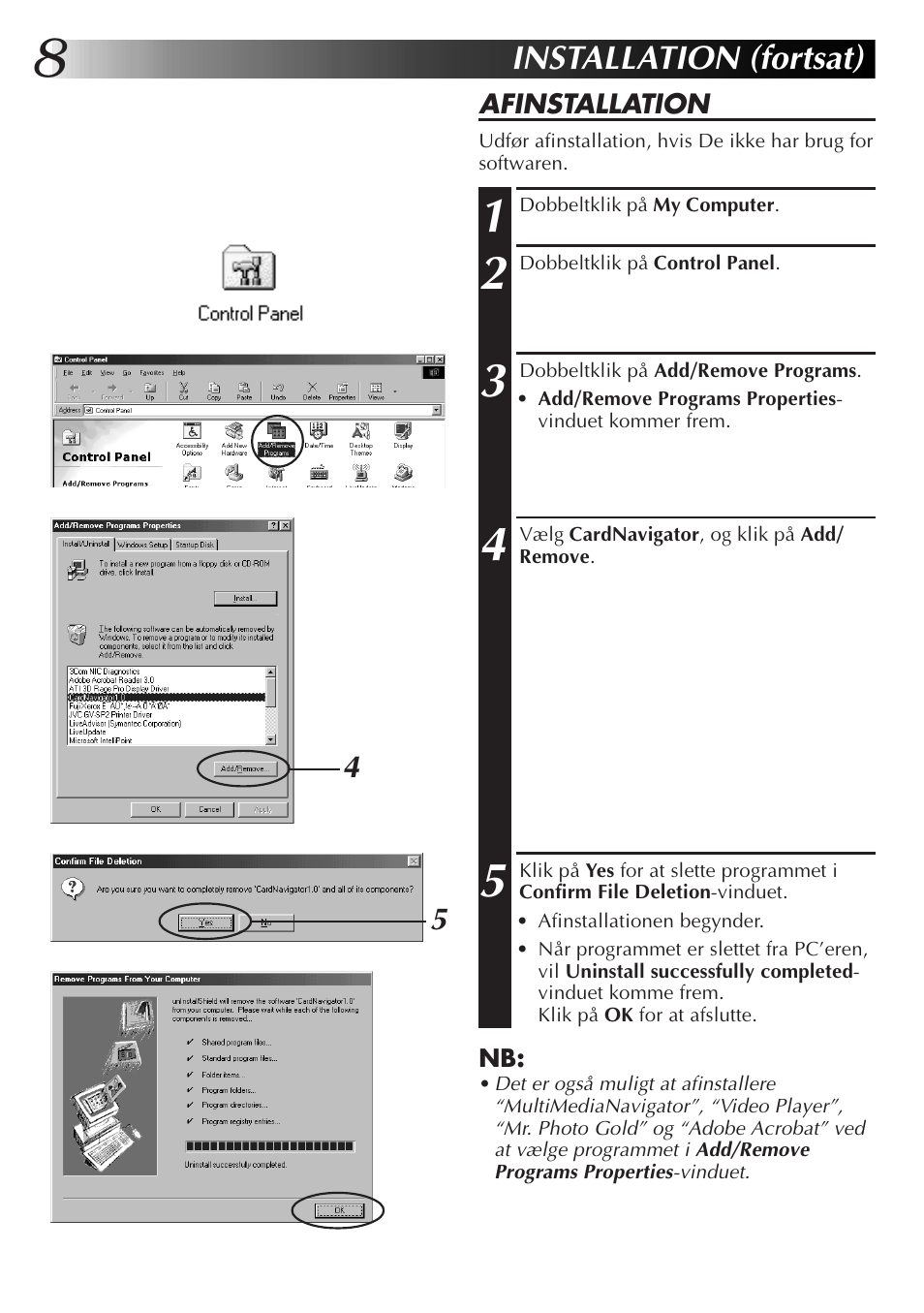 Installation (fortsat) | JVC GR-DVX10 User Manual | Page 128 / 244