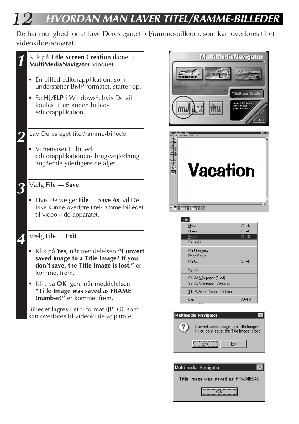 Hvordan man laver titel/ramme-billeder | JVC GR-DVX10 User Manual | Page 132 / 244