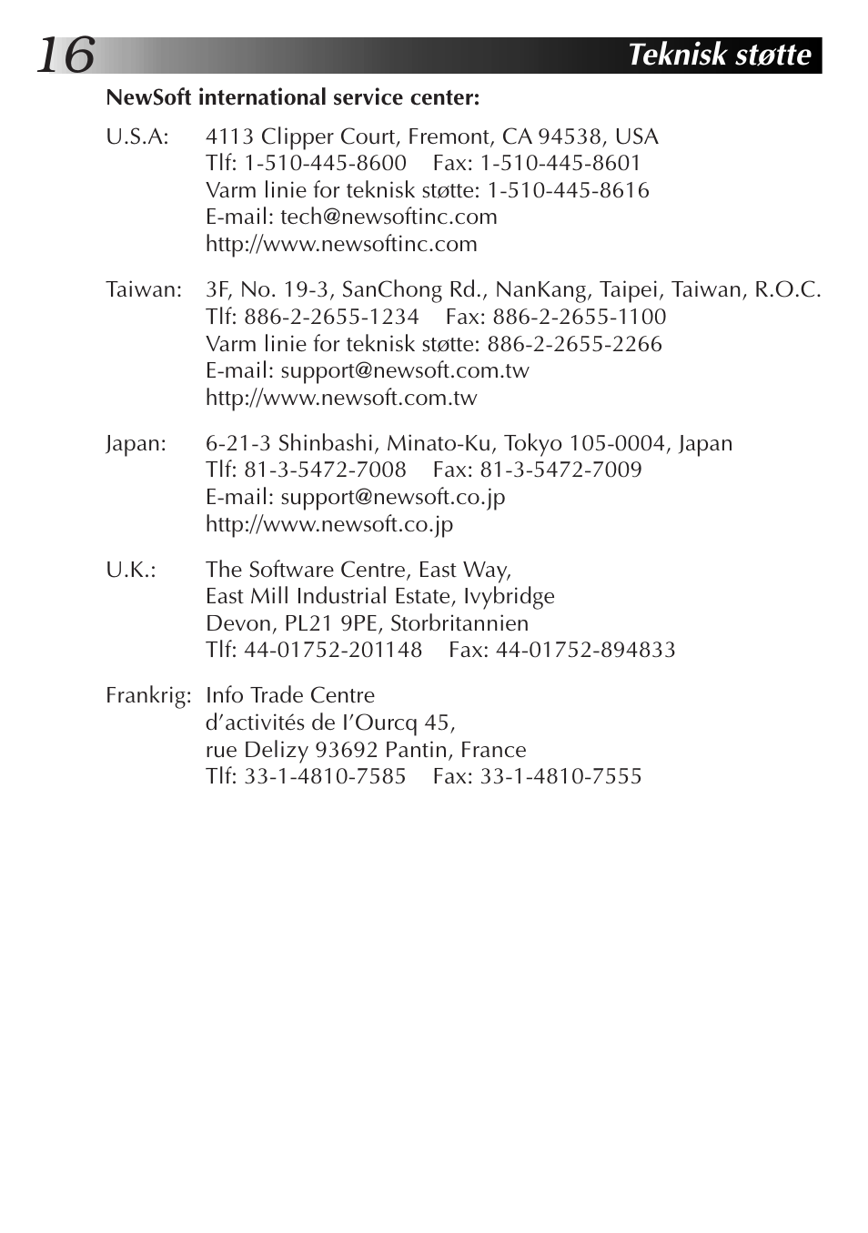 Teknisk støtte | JVC GR-DVX10 User Manual | Page 136 / 244