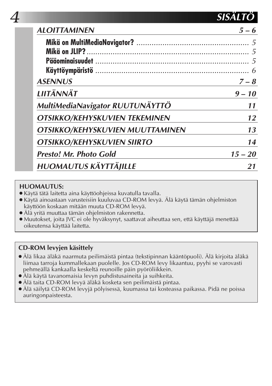 Sisältö | JVC GR-DVX10 User Manual | Page 144 / 244