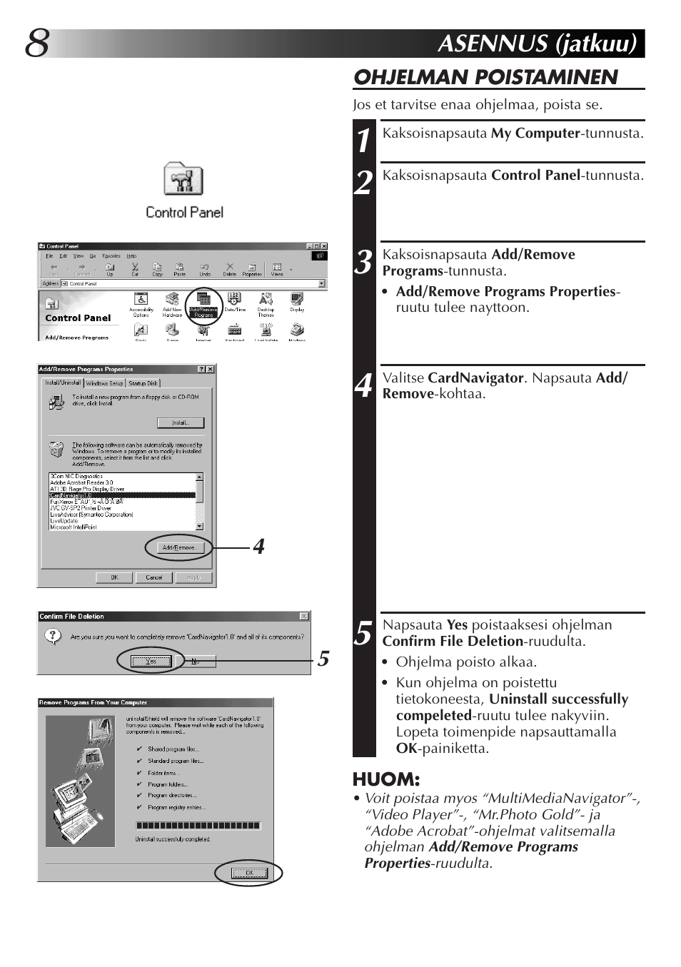 Asennus (jatkuu) | JVC GR-DVX10 User Manual | Page 148 / 244