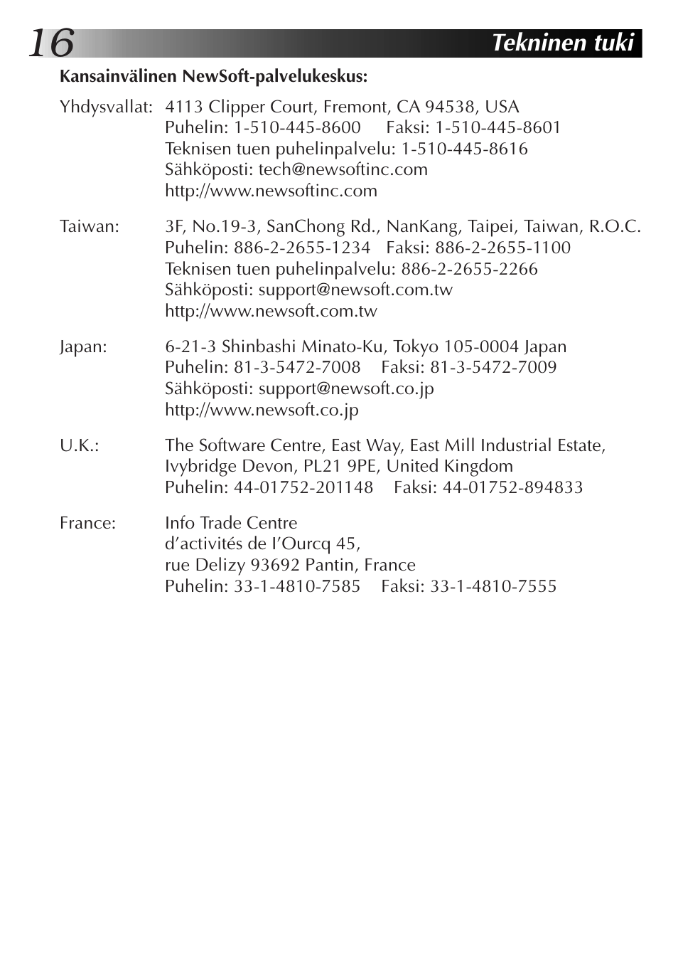 Tekninen tuki | JVC GR-DVX10 User Manual | Page 156 / 244