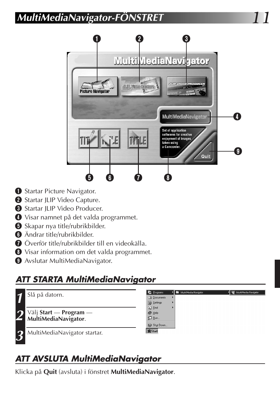 Multimedianavigator-fönstret | JVC GR-DVX10 User Manual | Page 171 / 244