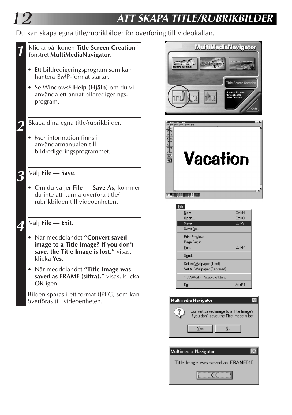 Att skapa title/rubrikbilder | JVC GR-DVX10 User Manual | Page 172 / 244