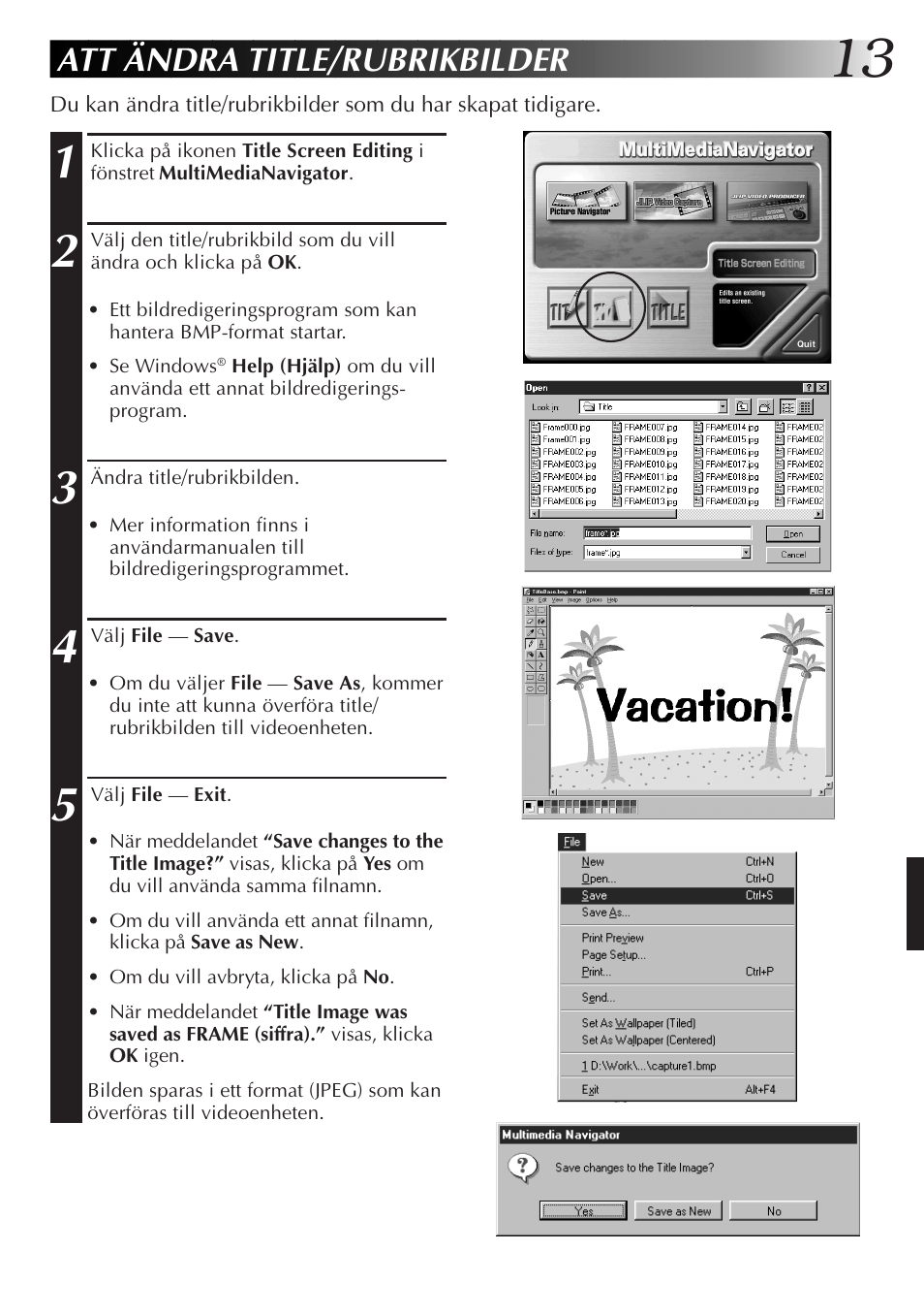 Att ändra title/rubrikbilder | JVC GR-DVX10 User Manual | Page 173 / 244