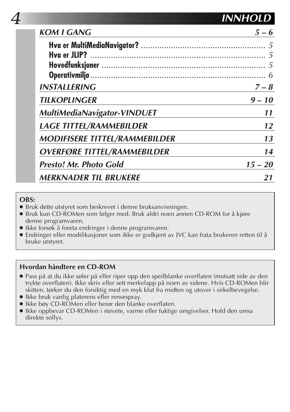 Innhold | JVC GR-DVX10 User Manual | Page 184 / 244