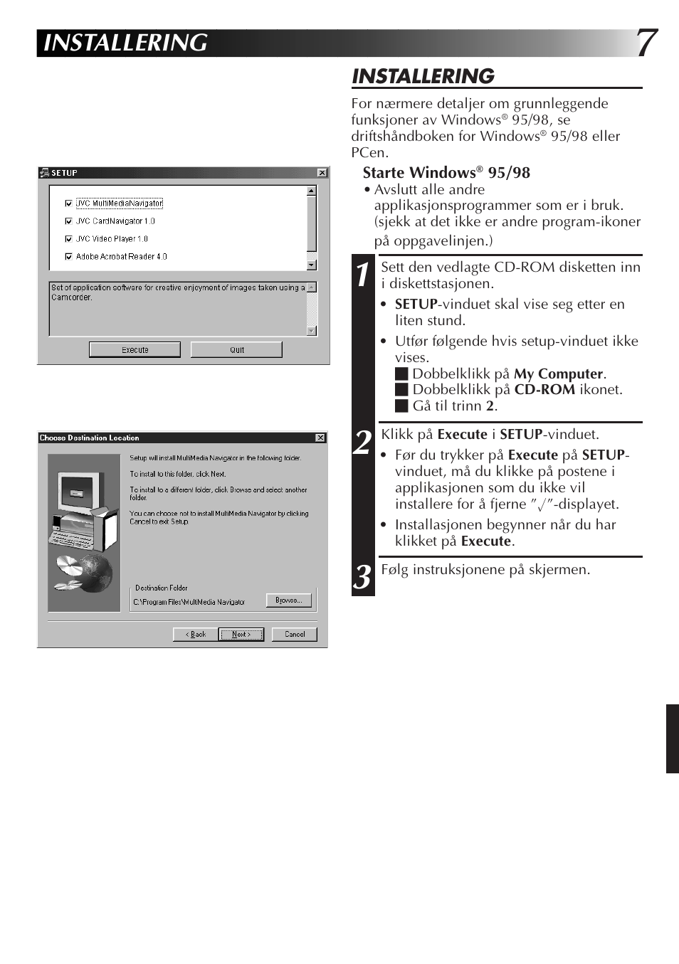 Installering | JVC GR-DVX10 User Manual | Page 187 / 244