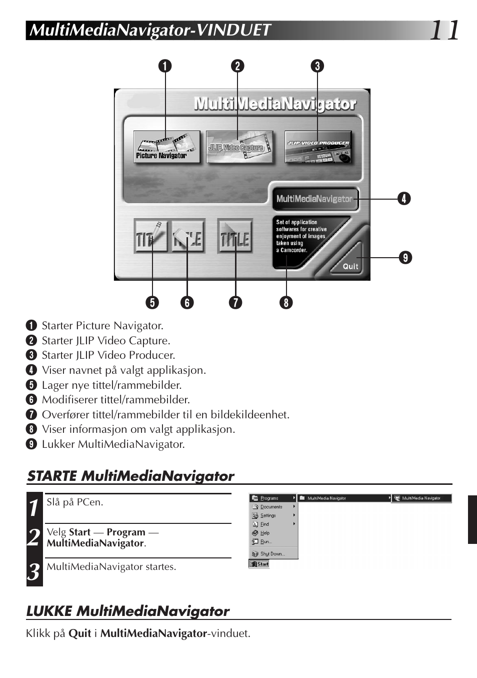 Multimedianavigator-vinduet | JVC GR-DVX10 User Manual | Page 191 / 244