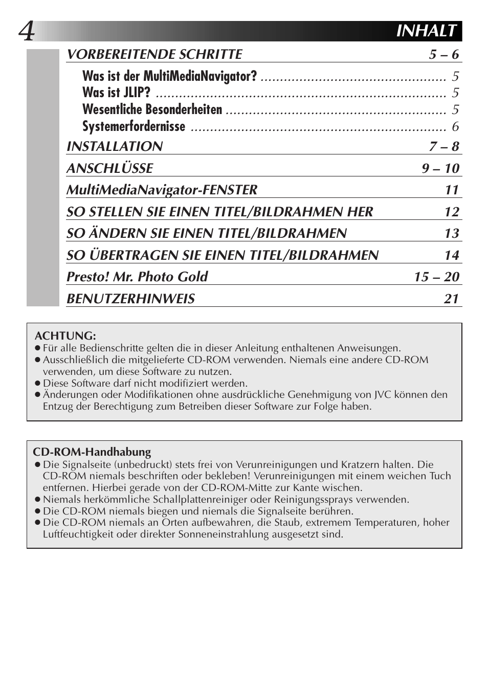 Inhalt | JVC GR-DVX10 User Manual | Page 24 / 244