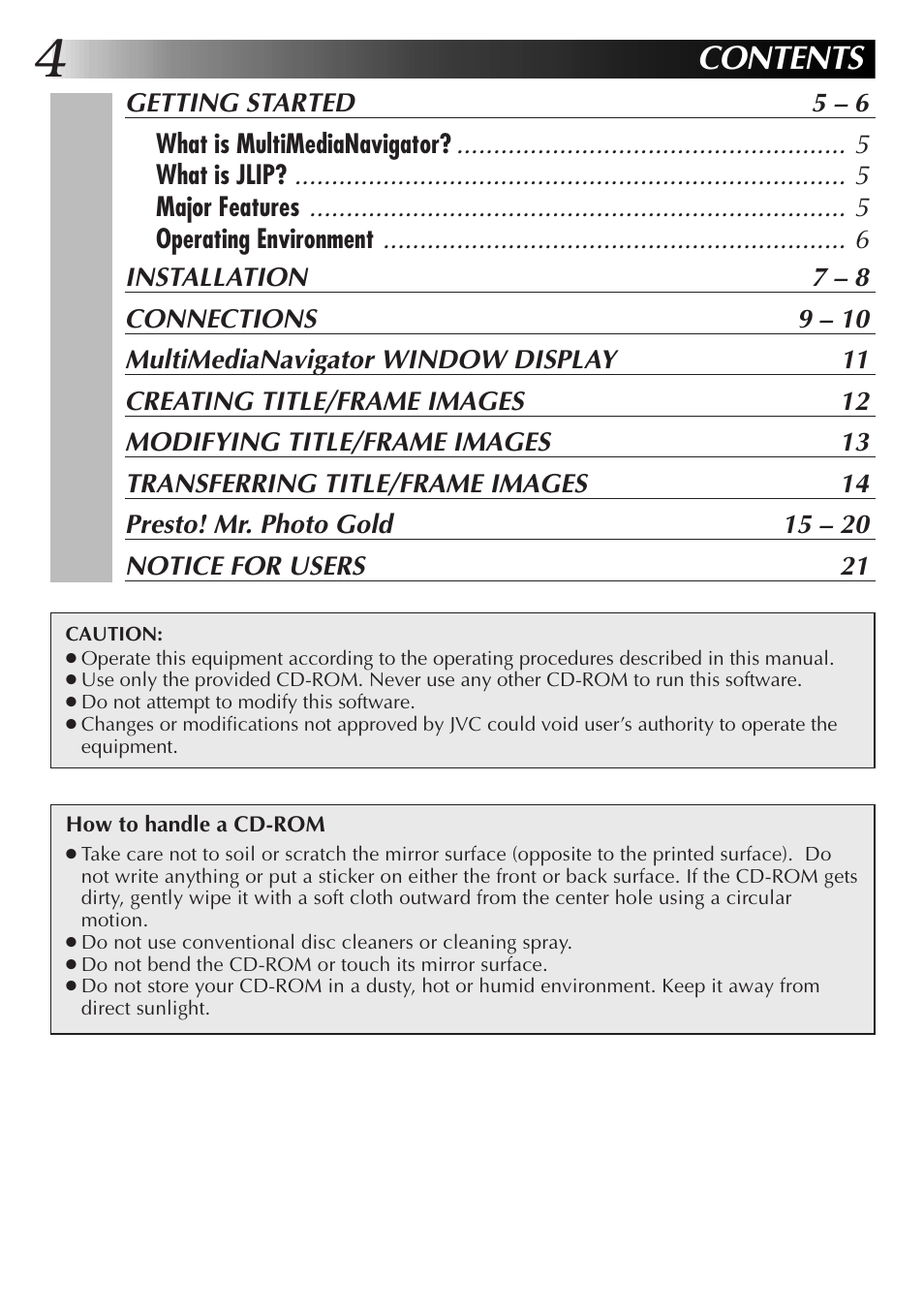 JVC GR-DVX10 User Manual | Page 4 / 244