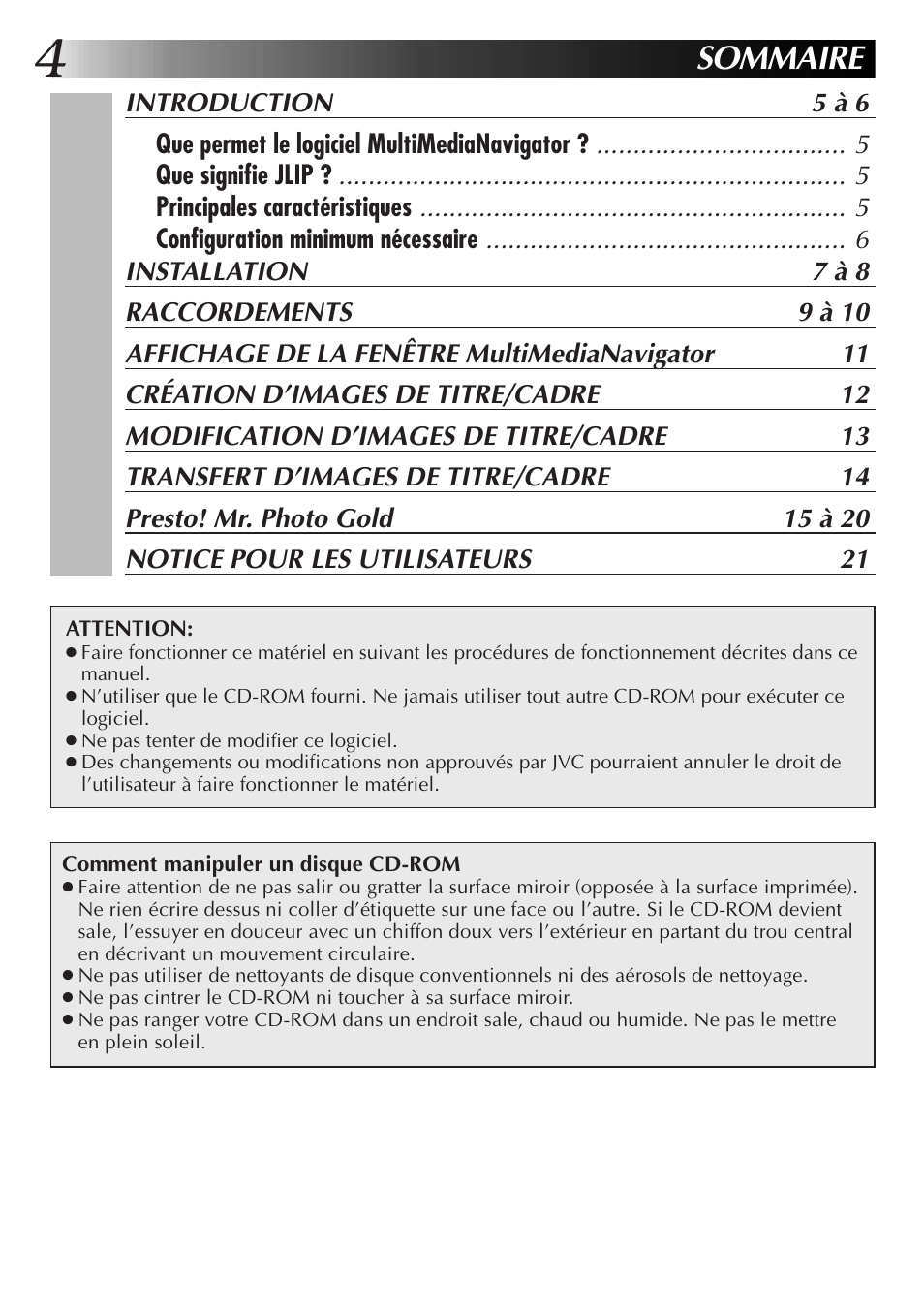 Sommaire | JVC GR-DVX10 User Manual | Page 44 / 244